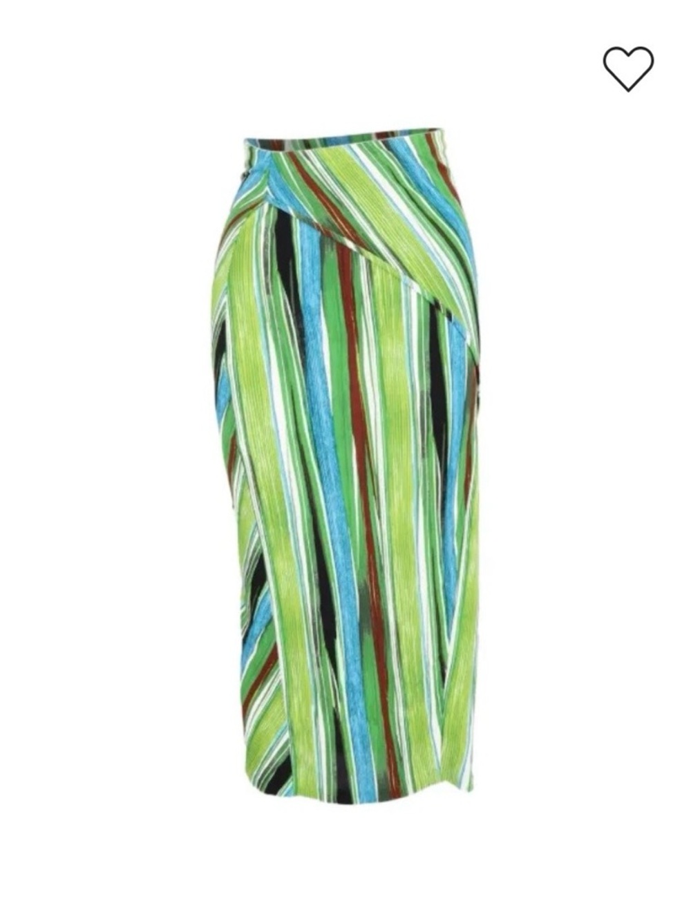 NWT Diane Von Furstenberg Green and Blue Striped Skirt